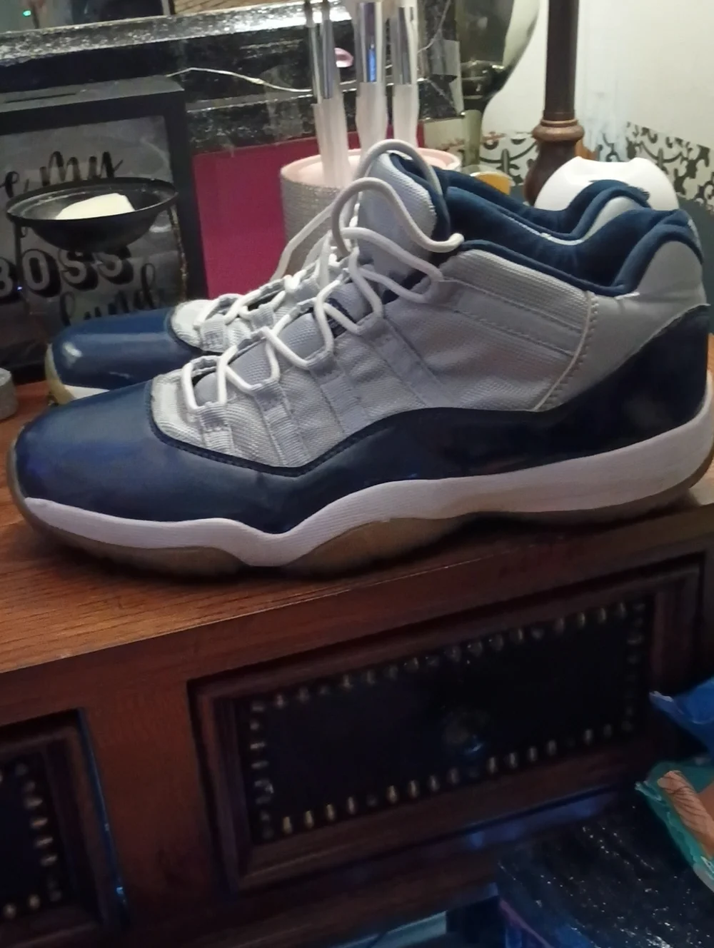 Jordan Men's High-Top Sneakers in Navy and White